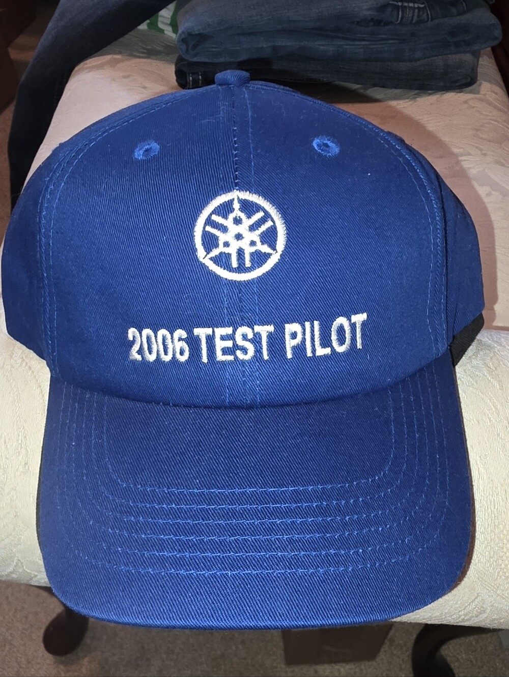 Yamaha Blue Embroidered '2006 Test Pilot' Men's Cap NEW OLD STOCK